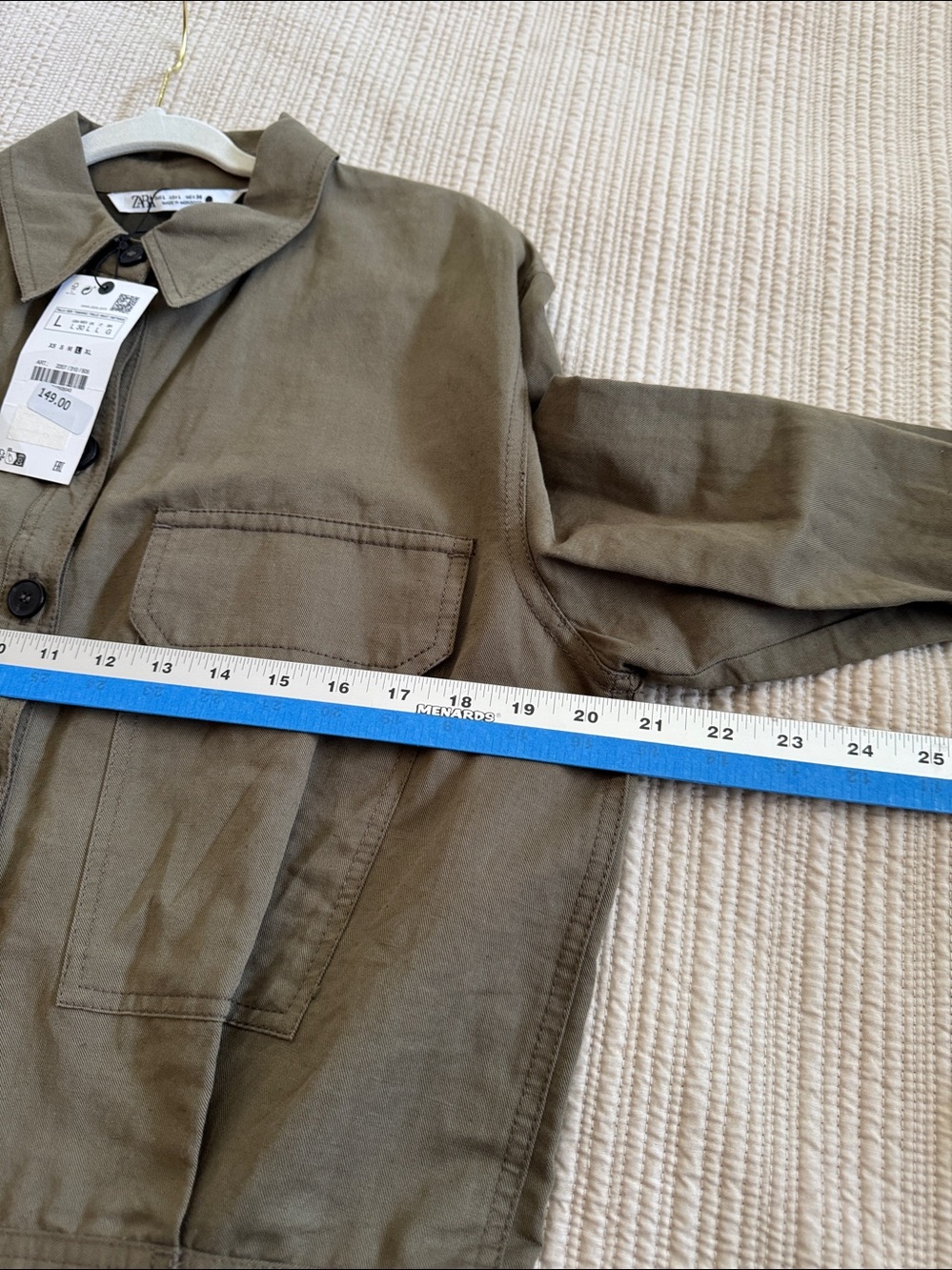 Zara Olive Green Utility Jumpsuit with Contrasting Side Pockets - Picture 9 of 10